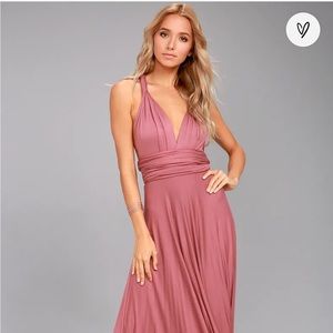 Lulu’s Tricks of the Trade Dusty Rose Maxi Dress